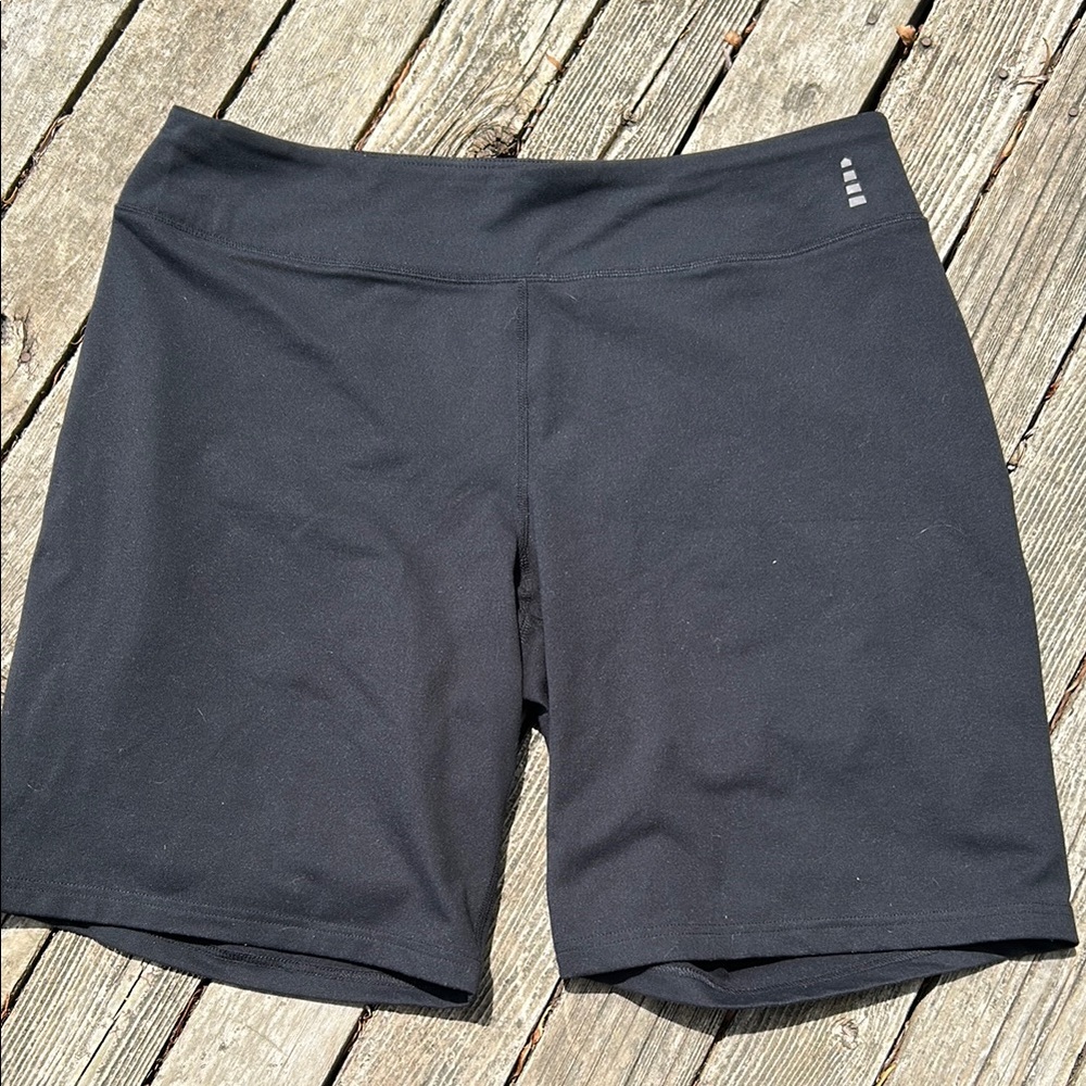 Lands' End Black Bike Shorts with Moisture-Wicking Fabric